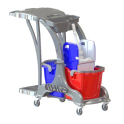   Herkules Takarító kocsi műanyag, szemeteszsák tartóval 2x25l-es a vödör