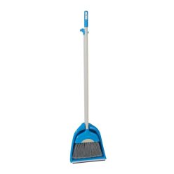 Szemeteslapát álló + seprű 110cm kék 