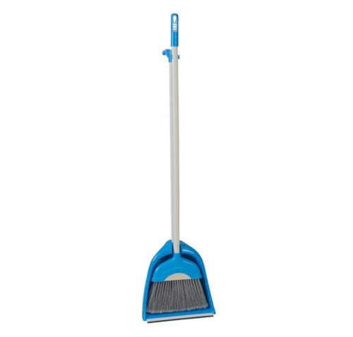 Szemeteslapát álló + seprű 110cm kék 